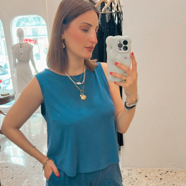 Beverly Comfort αμάνικο top - Blue