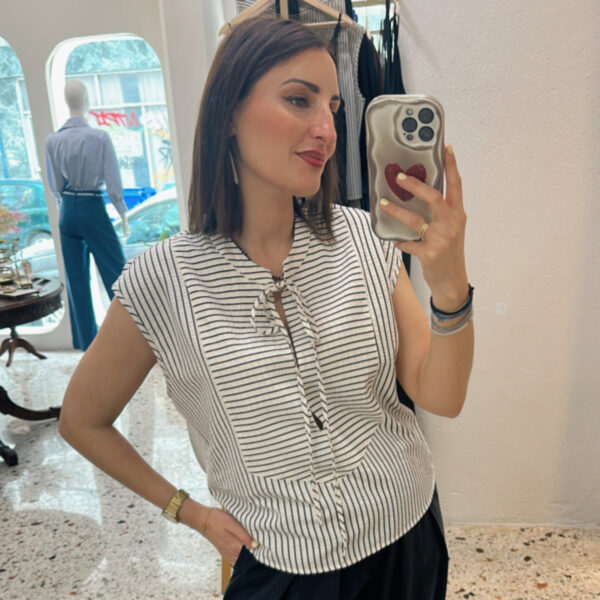 Maya Top Άσπρο/Μαύρο